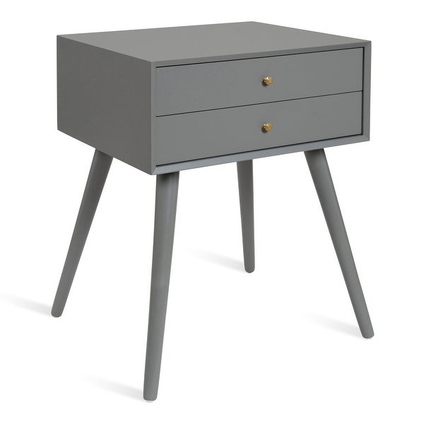 Kate and Laurel Finco Nightstand Side Table with 2 Drawers