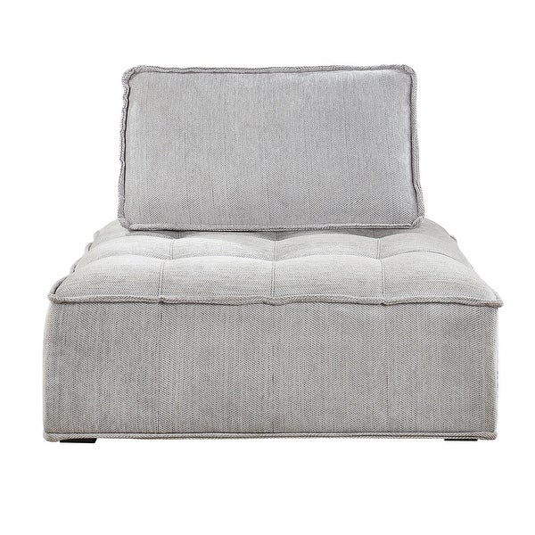 Upholstered Seating Armless Accent Chair Oversized Leisure Sofa Lounge Chair Lazy Sofa Barrel Chair， for Livingroom， Gray