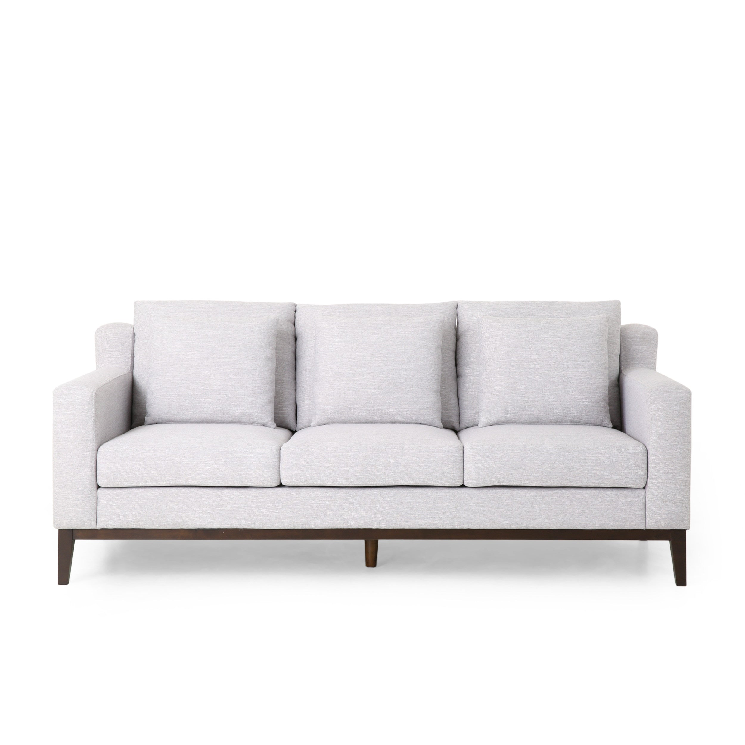 Noxon Contemporary Fabric 3 Seater Sofa with Accent Pillows