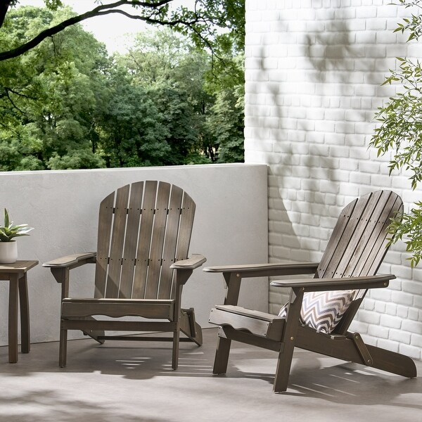 Hanlee Outdoor Rustic Acacia Wood Folding Adirondack Chair (Set of 2) by Christopher Knight Home