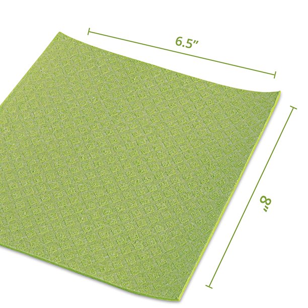 Swedish Dishcloth for Kitchen (Bulk Pack of 12) – Reusable Cellulose Sponge Cloths for Cleaning – Eco Friendly， No Odor， Washable， Absorbent Cleaning Cloth Hand Towel (Green)