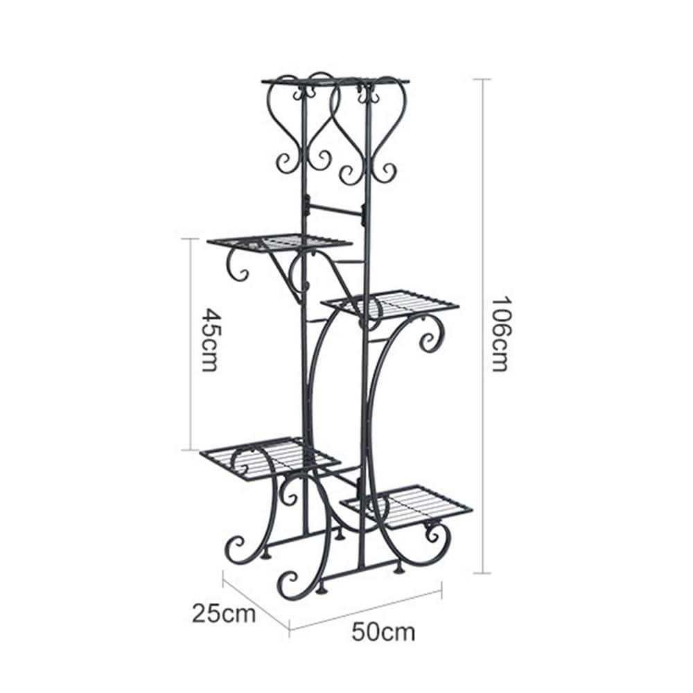 YIYIBYUS 41.73 in. Tall Metal European Style Plant Stand with 5 Trays HG-HCXLST-3225