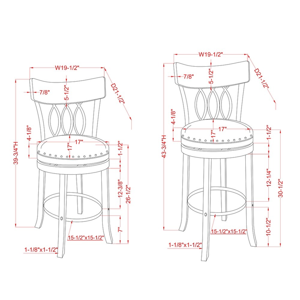 Wynn Contemporary Wood and Fabric Swivel Bar Height Chairs (Set of 2) by Furniture of America