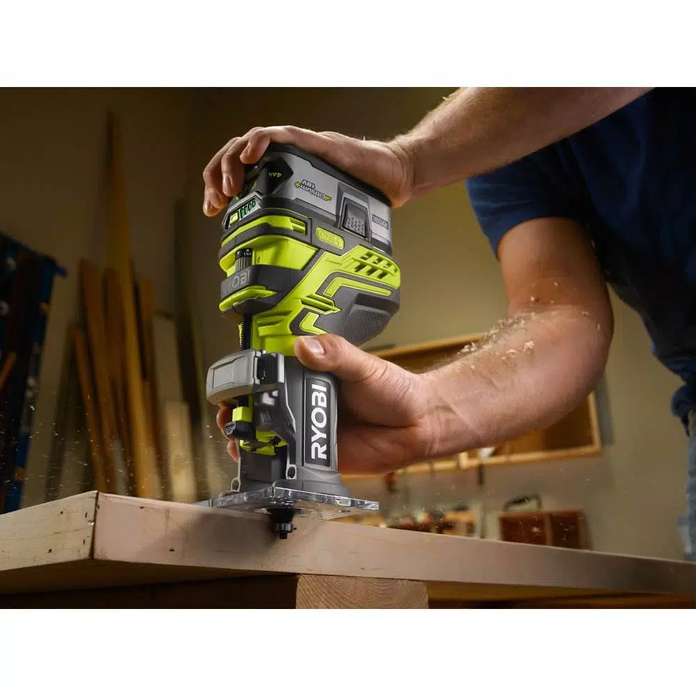 RYOBI 18-Volt ONE+ Lithium-Ion Cordless Fixed Base Trim Router w/Tool Free Depth Adjustment and Orbital Jig Saw (Tools Only) and#8211; XDC Depot