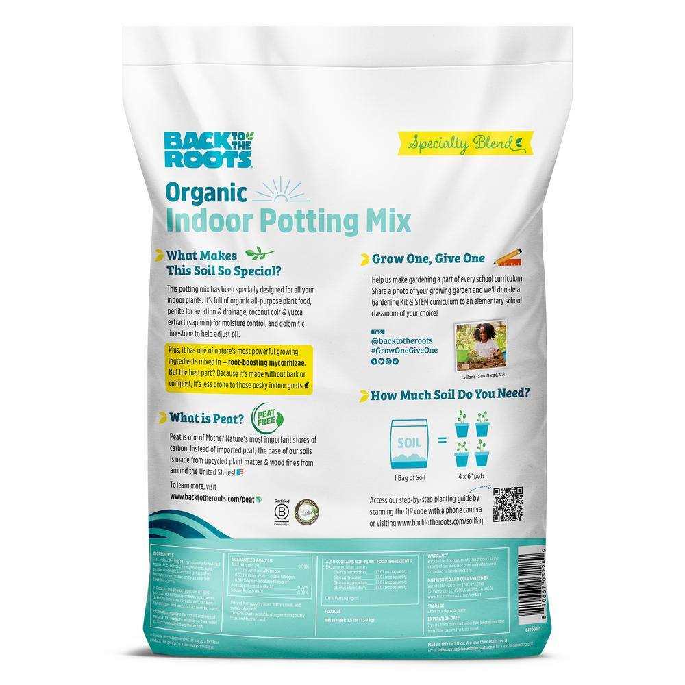 Back to the Roots 6 Quart Organic Indoor Potting Mix (8-Pack) 47017