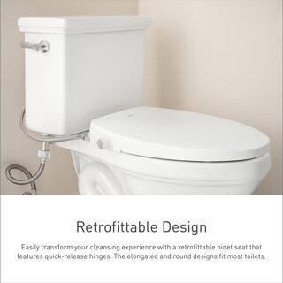 MOEN 2-Series Non-Electric Bidet Seat for Round Toilets in White EB500-R