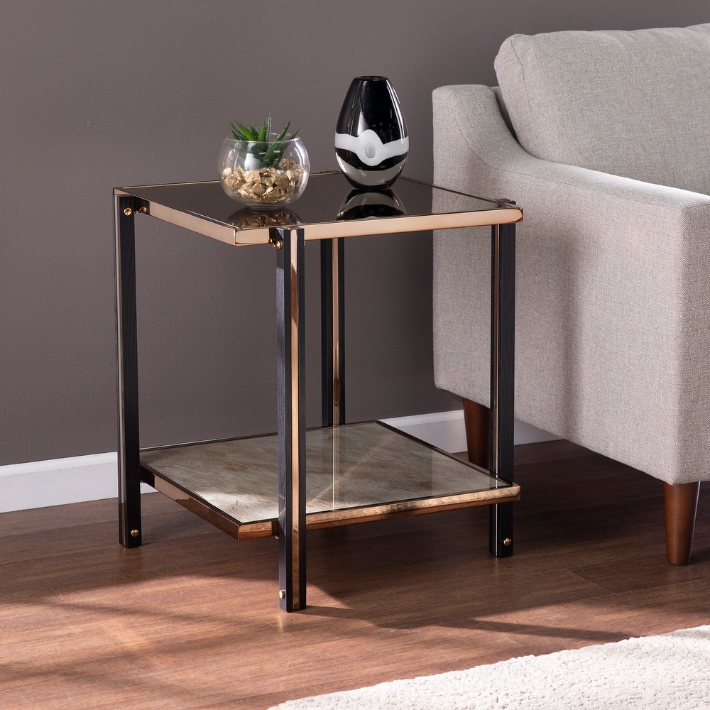 SEI Furniture Thornberry Transitional Champagne Metal Side Table