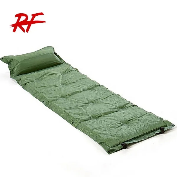 waterproof camping fast air self Inflating sleeping pad with attached pillow