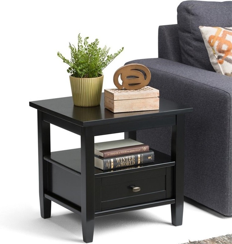 Atlin Designs Transitional Wood End Side Table in Tobacco Brown   Transitional   Side Tables And End Tables   by Homesquare  Houzz