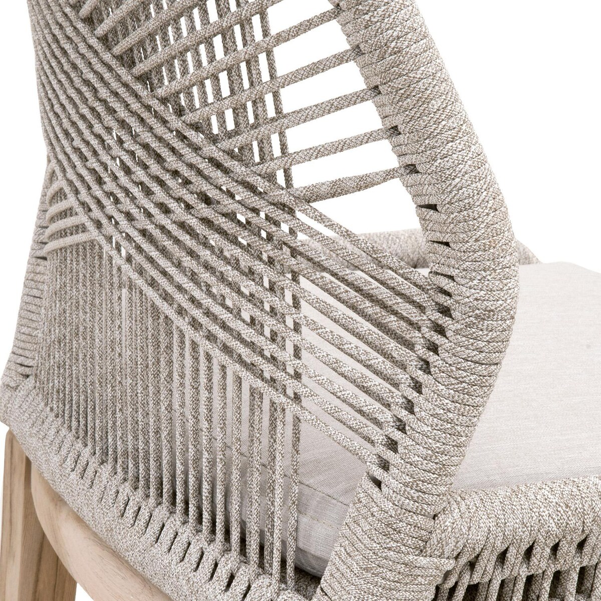 Peninsula Way Woven Rope Bar Stool in Taupe and White By Lakeview