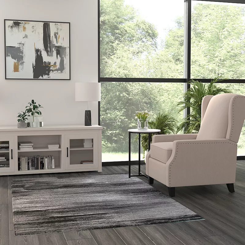 Masada Rugs Masada Rugs Trendz Collection 5'x7' Modern Contemporary Area Rug in Gray， Black and White - Design Trz863