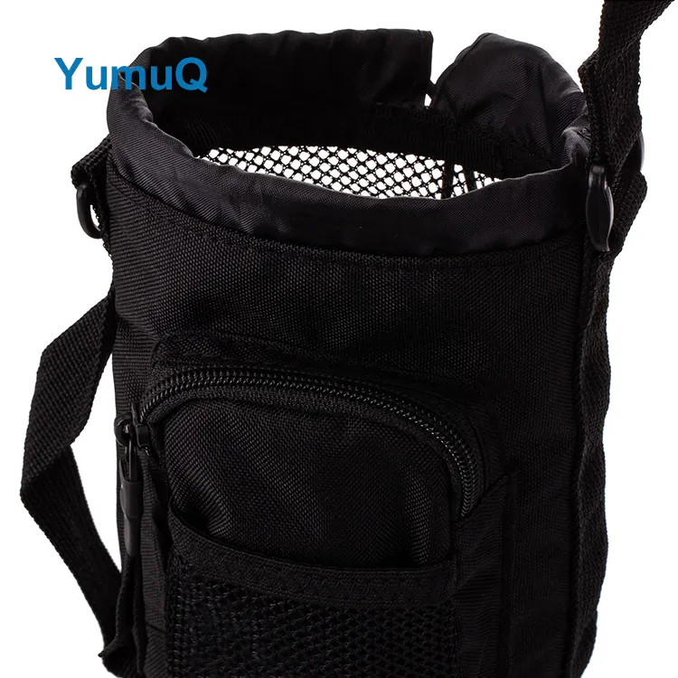 YumuQ 32 oz Polyester Gym Water Bottle Sling Bag With Phone Holder Sleeve And Strap For Men Women Hiking Camping Travelling