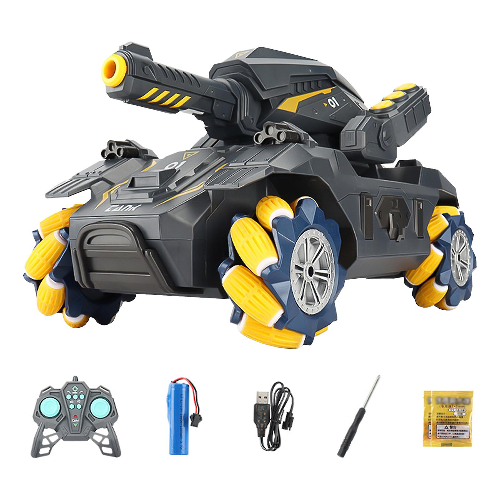 Remote Control Tank Drift Gesture Sensing Toy Car Armored Vehicle Water Bomb Tank Children's Toy - Single Remote Control - Yellow