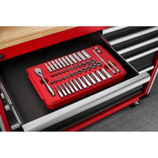 MW 14 in. Drive SAEMetric Ratchet and Socket Mechanics Tool Set (50-Piece) 48-22-9004