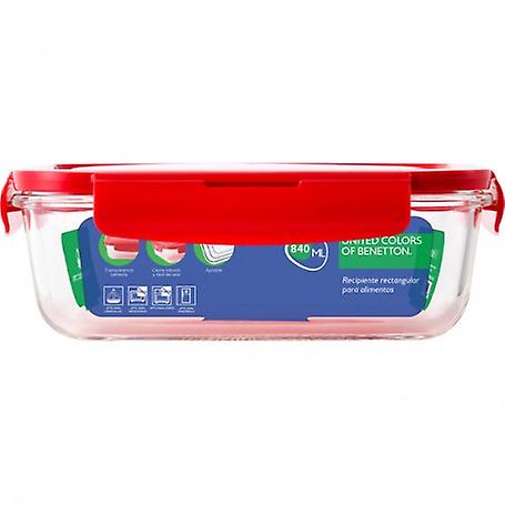 Benetton Rectangular hermetic Borosilicate Red Cap 840 ml