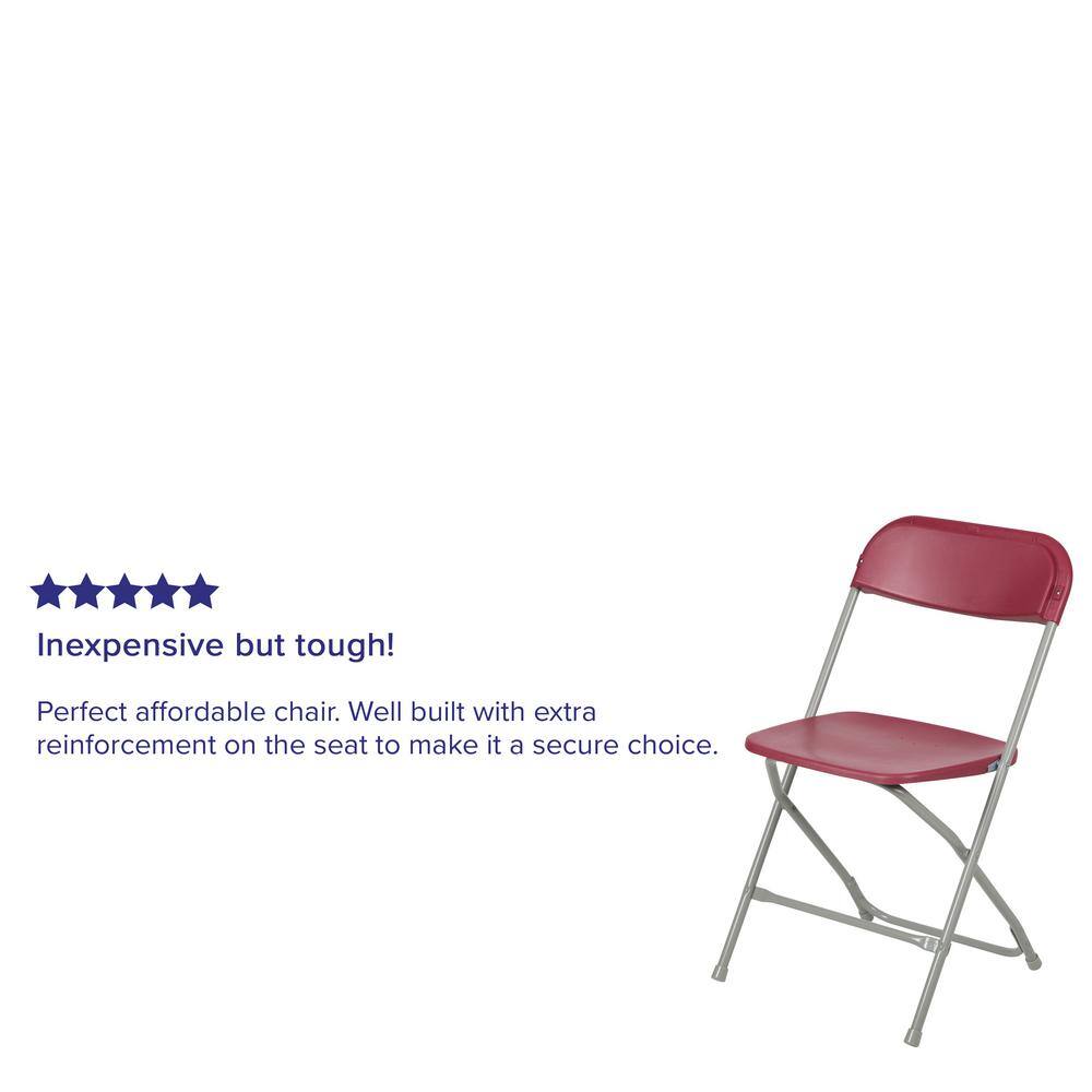 Carnegy Avenue Red Metal Folding Chair (Set of 10) CGA-LE-167358-RE-HD