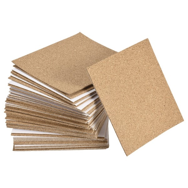 100x100x1mm Square Coasters Cork Cup Mat Pad Adhesive Backed 60pcs - Wood