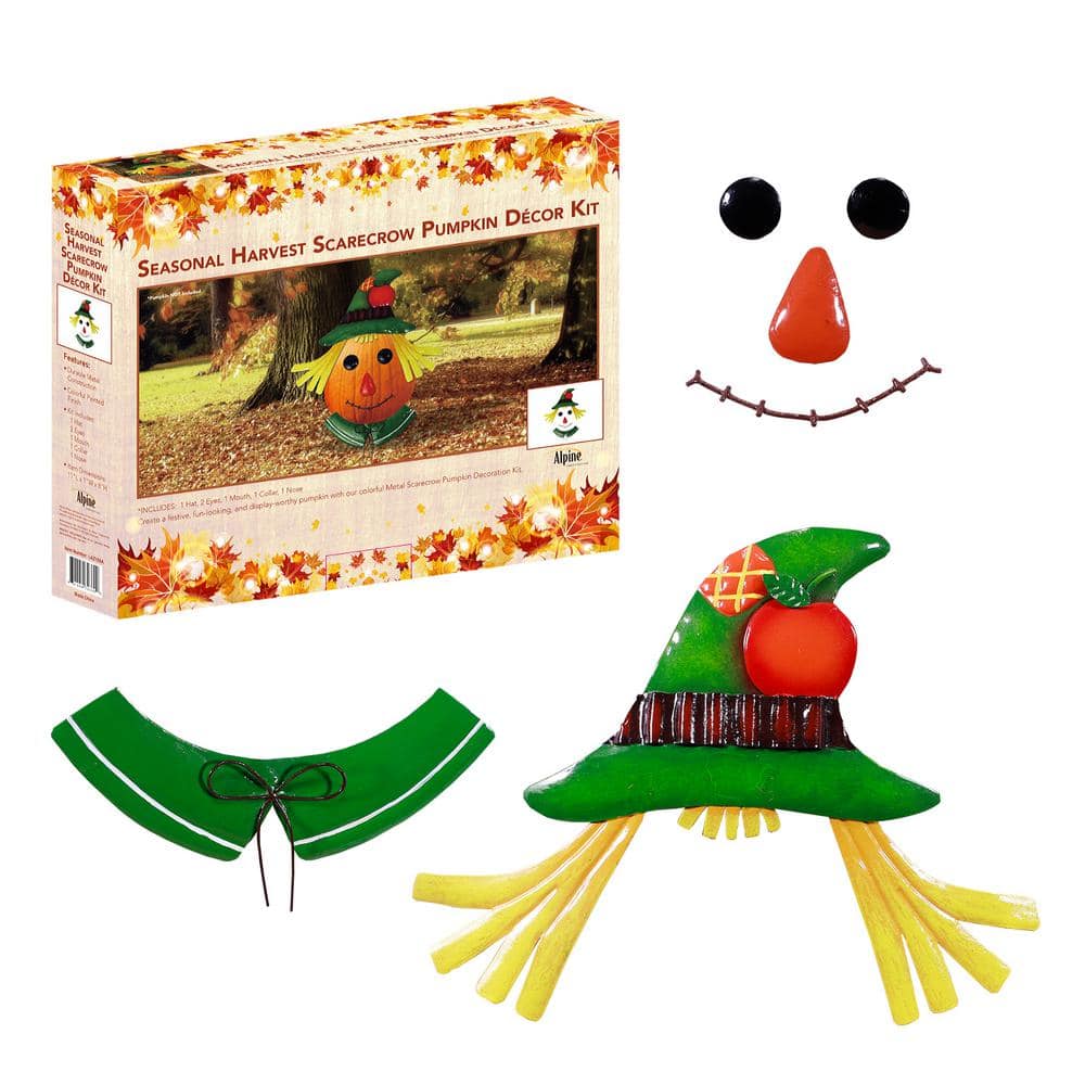 Alpine Corporation Seasonal Harvest Metal Pumpkin Decorating Kit LAZ156A