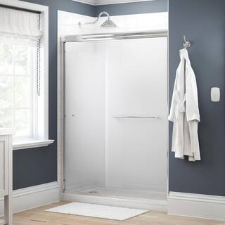 Delta Simplicity 60 in. x 70 in. Semi-Frameless Traditional Sliding Shower Door in Chrome with Droplet Glass 1118424