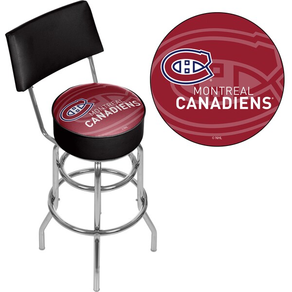 NHL Swivel Bar Stool with Back - Watermark