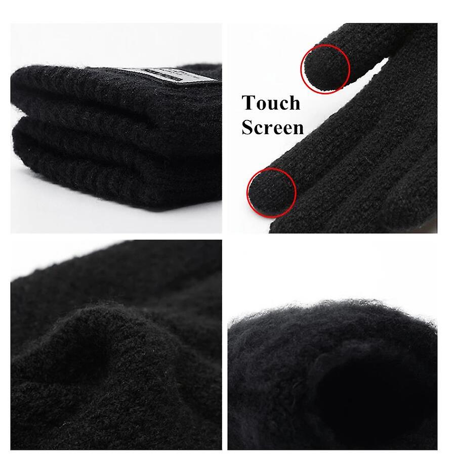 Winter Men Knitted Gloves Touchscreen High Quality Male Mitten Thicken Warm Wool Cashmere Solid Men Business Gloves Autumn