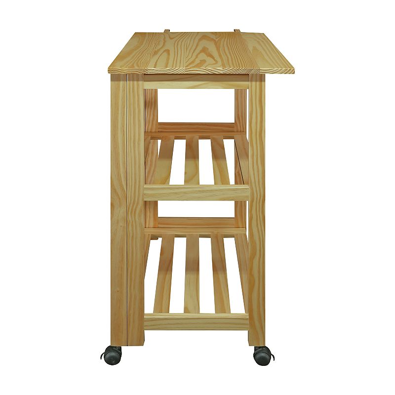 Casual Home Natural Finish Trek Folding Kitchen Cart