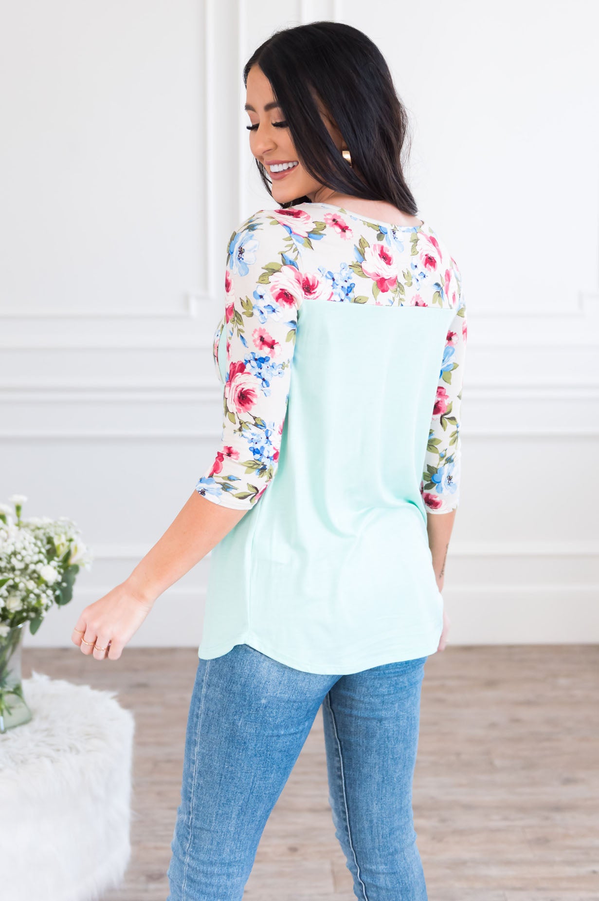 Bloom Season Modest Pocket Baseball Tee