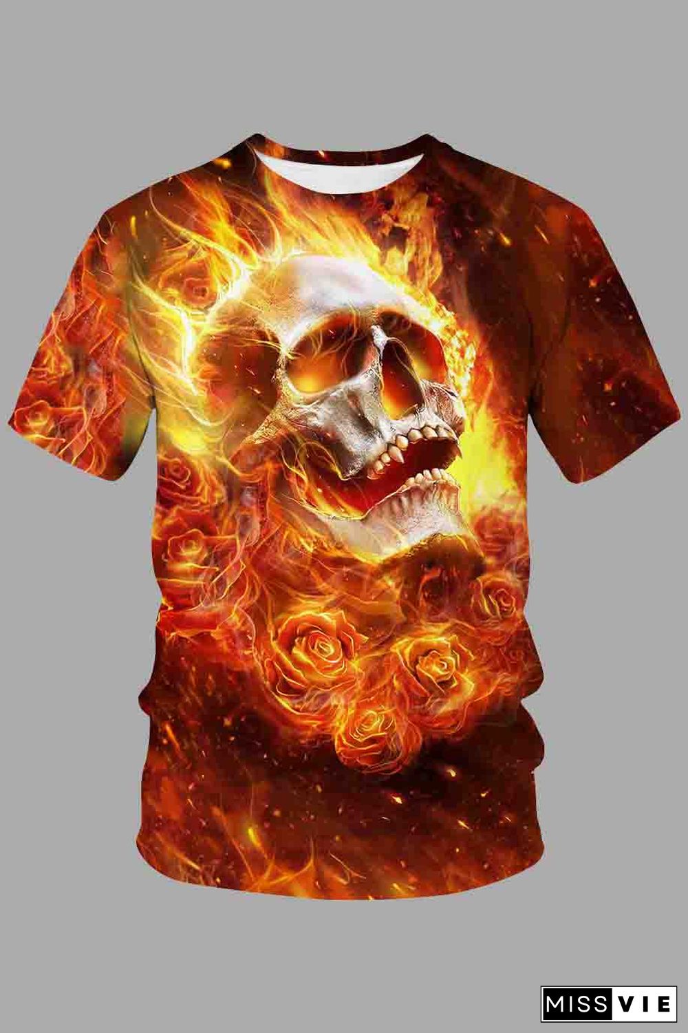 Street 3D Digital Skull Print Breathable T-shirt