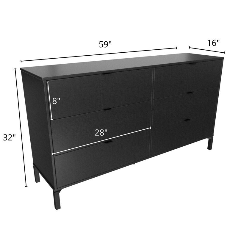 Modern 6 Drawer Dresser