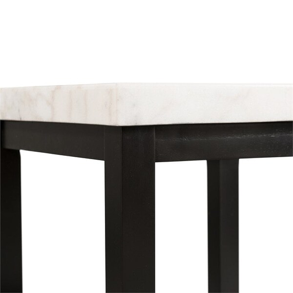 Evie White Marble Square End Table