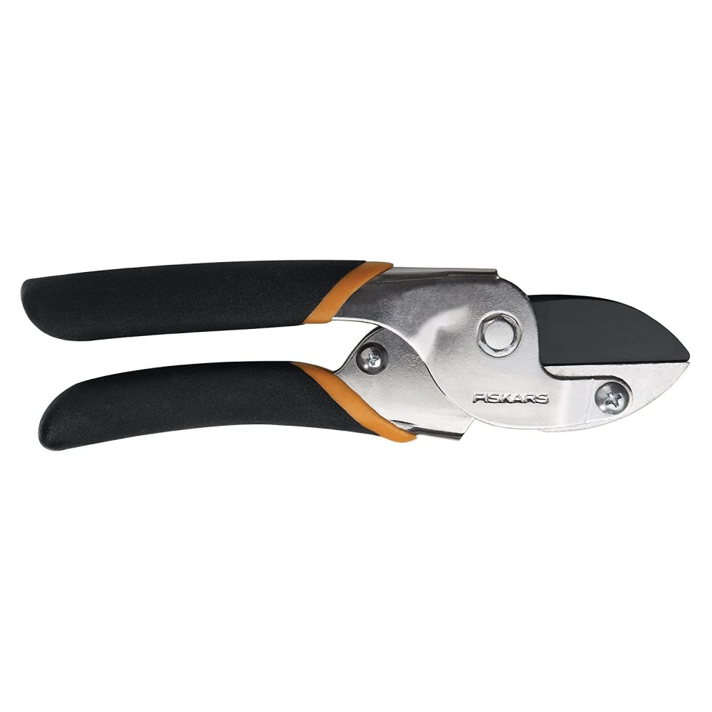 Fiskars Pruner 0.625 Cut Black Handle Steel Power Lever Anvil