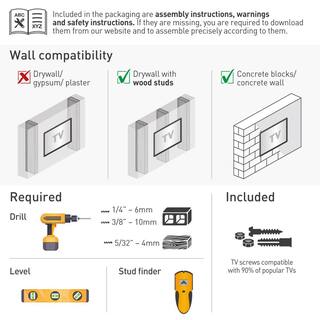 Barkan a Better Point of View Barkan 13 in. to 65 in. Full Motion 4-Movement Long FlatCurved TV Wall Mount Black Patented Touch and Tilt BM343LP