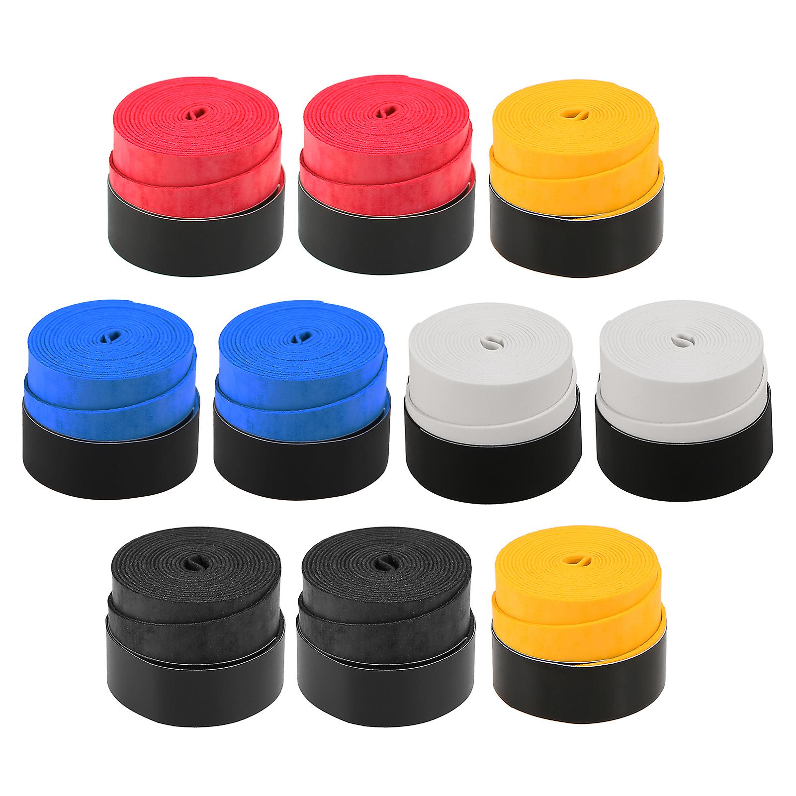 Pack Of 10 Tennis Racket Grips Anti-skid Badminton Racquet Grips Vibration Overgrip Sweatband