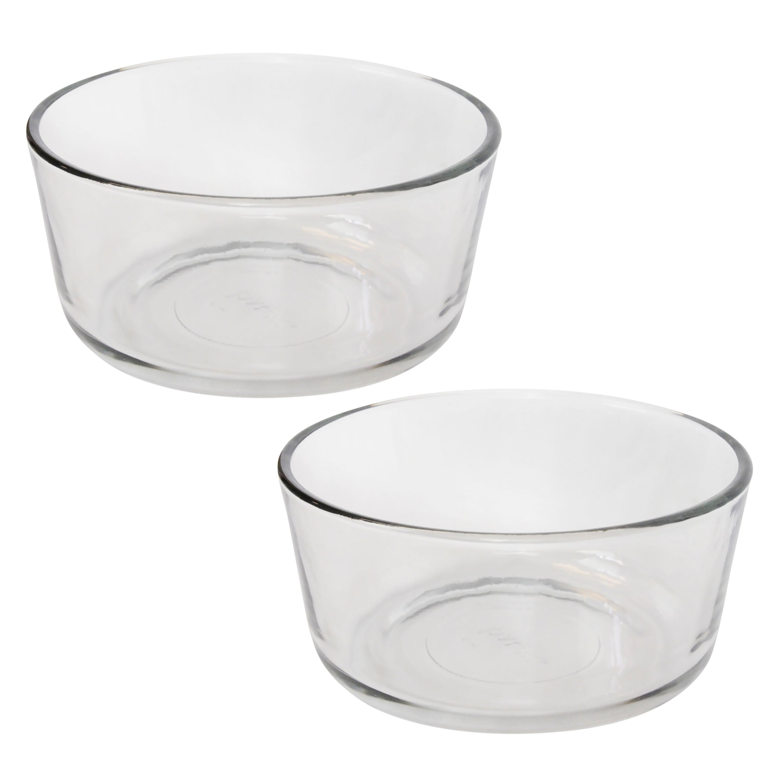 Pyrex 7201 4-Cup Round Clear Glass Food Storage Bowl (2-Pack)