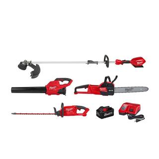 MW M18 FUEL 18-Volt Lithium-Ion Brushless Cordless QUIK-LOK String TrimmerBlower Combo wHedge Trimmer  Chainsaw(4-Tool) 3000-21-2726-20-2727-20