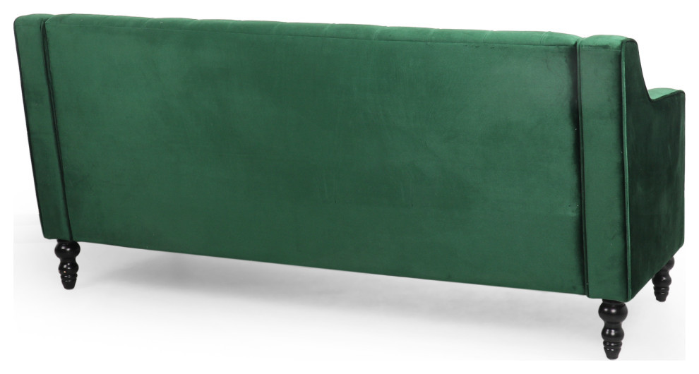 Jameer Modern Glam Tufted Velvet 3 Seater Sofa   Traditional   Sofas   by GDFStudio  Houzz