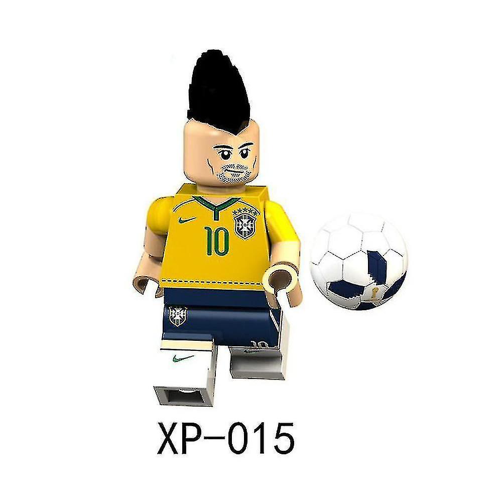 8pcs Football Star Figurine Messi Beckham Ronaldo Assembling Building Block Minifigure Toys