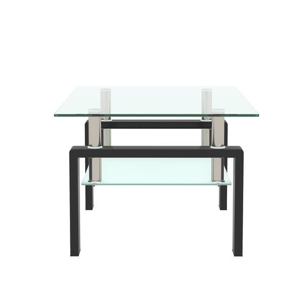 Modern Metal Frame Tempered Glass Coffee Table