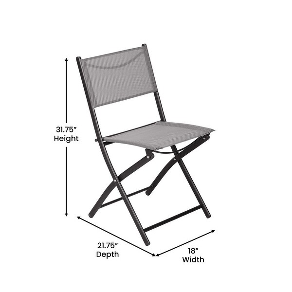 4 Pack Commercial Outdoor Flex Comfort Folding Chair with Metal Frame