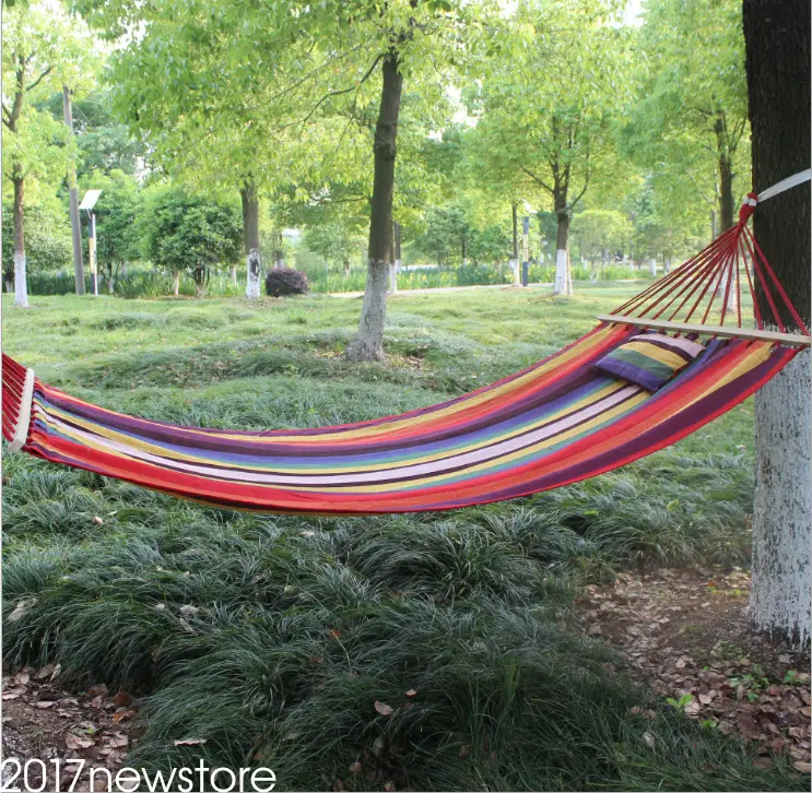 Brazilian Style striped hamock hammock bed with bar