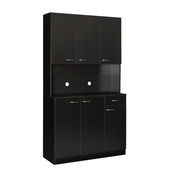 Modern Tall Wardrobeand Cabinet，with 6 Doors，1 Open Shelf and 1 Drawer - - 37291633