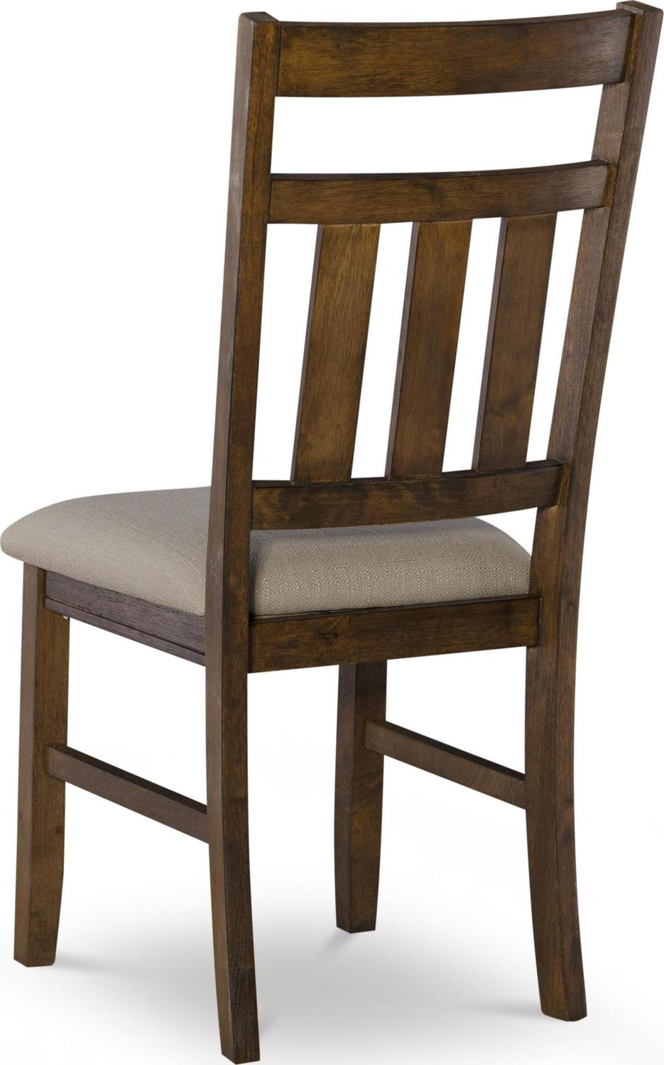 Turino Dining Chair Set of 2 Rustic Umber with Tan Fabric  Crowdfused