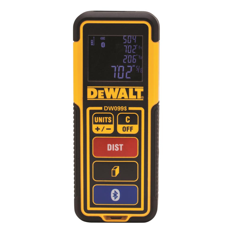 DW 100 ft Bluetooth-Enabled Laser Distance Measurer DW099S from DW