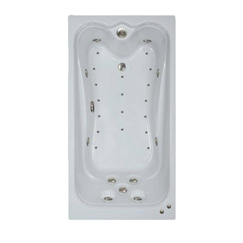 Comfortflo 60 in. Acrylic Rectangular Drop-in Air and Whirlpool Bathtub in White C6032 Premier  White