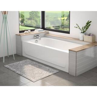 Bootz Industries Mauicast 60 in. x 30 in. Rectangular Alcove Soaking Bathtub with Left Drain in White 011-3445-00