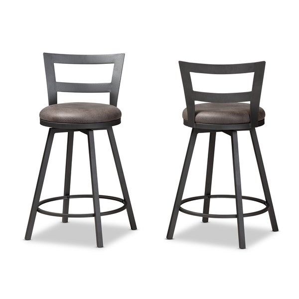 Carbon Loft Murdock Industrial Grey Fabric Pub Stool Set