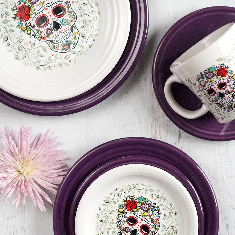 Fiesta Skull And Vine Sugar Appetizer Plate