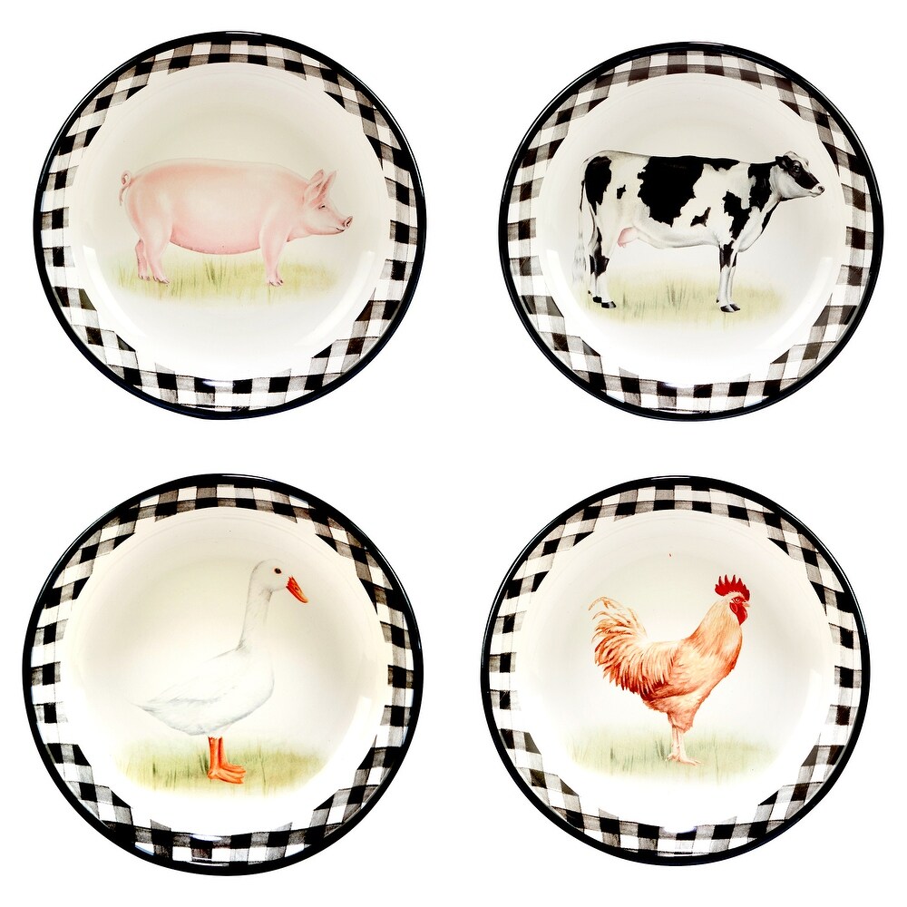 Certified International On The Farm 36 oz. Soup/Cereal Bowls  Set of 4   9\