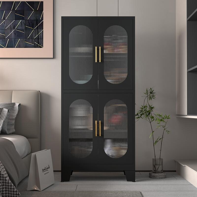 GEITIN Storage Cabinet with four Acrylic Glass Doors