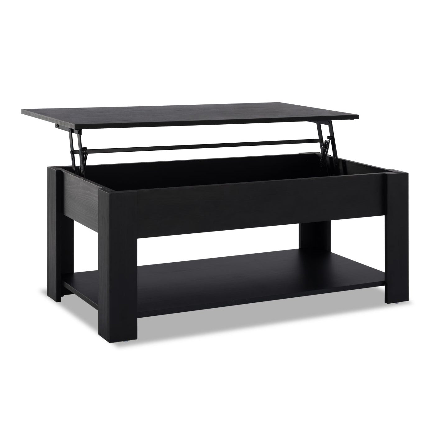 Simple Design Wood Coffee Table Lift Top Table with Storage Shelf